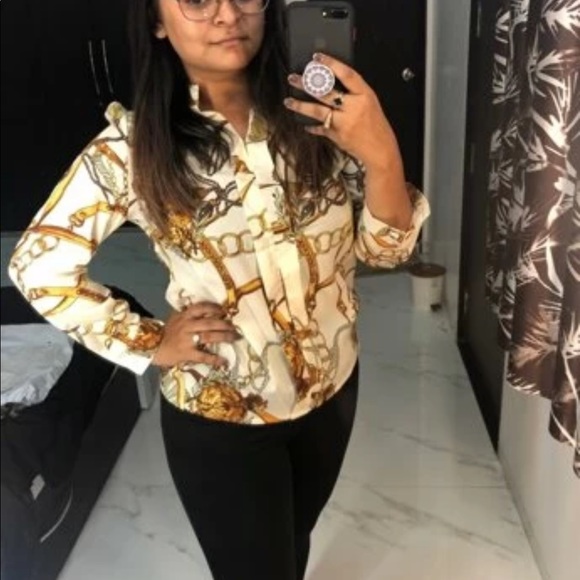 Chain Print Longline Sleeve Blouse - Picture 8 of 8